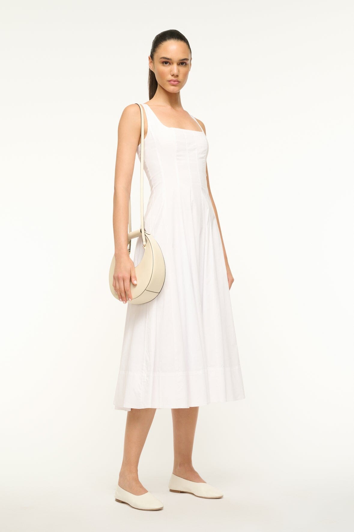 STAUD Handbags Mini Moon Bag - Cream
