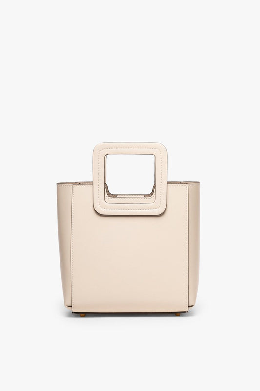 STAUD Handbags Mini Shirley Leather Bag - Cream