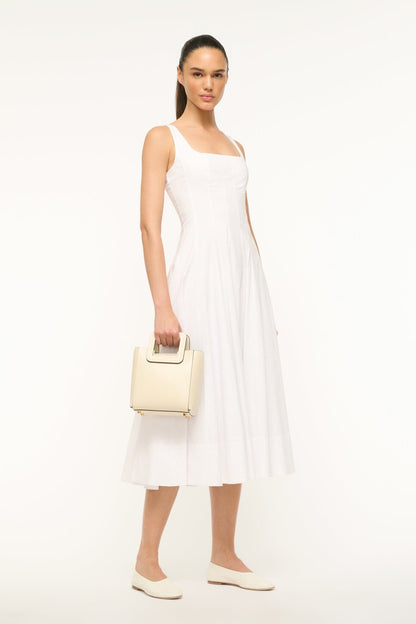 STAUD Handbags Mini Shirley Leather Bag - Cream