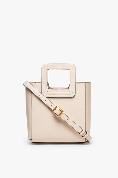 STAUD Handbags Mini Shirley Leather Bag - Cream