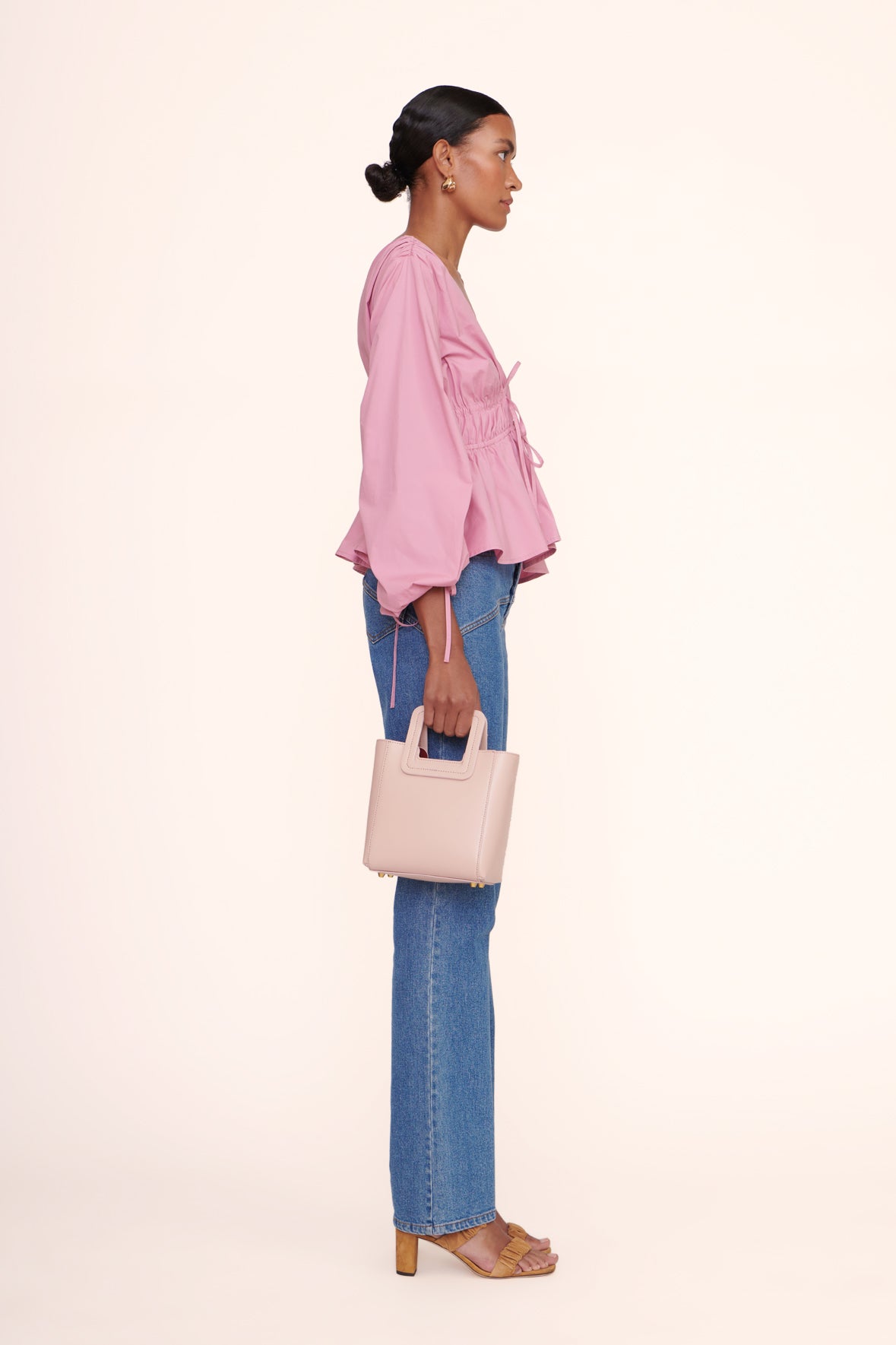 STAUD Handbags Mini Shirley Leather Bag - Blush