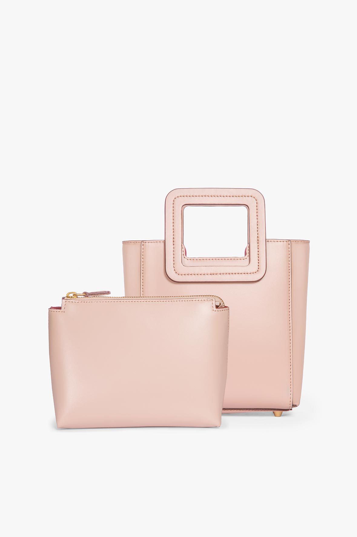 STAUD Handbags Mini Shirley Leather Bag - Blush