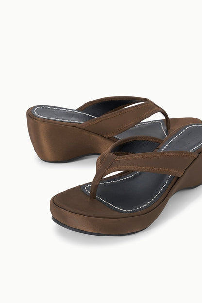 STAUD Shoes Remy Espresso Brown Platform Wedge Sandal - Staud
