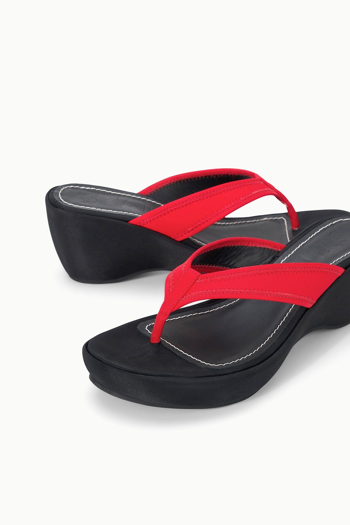 STAUD Shoes Remy Thong Wedge Black Multi