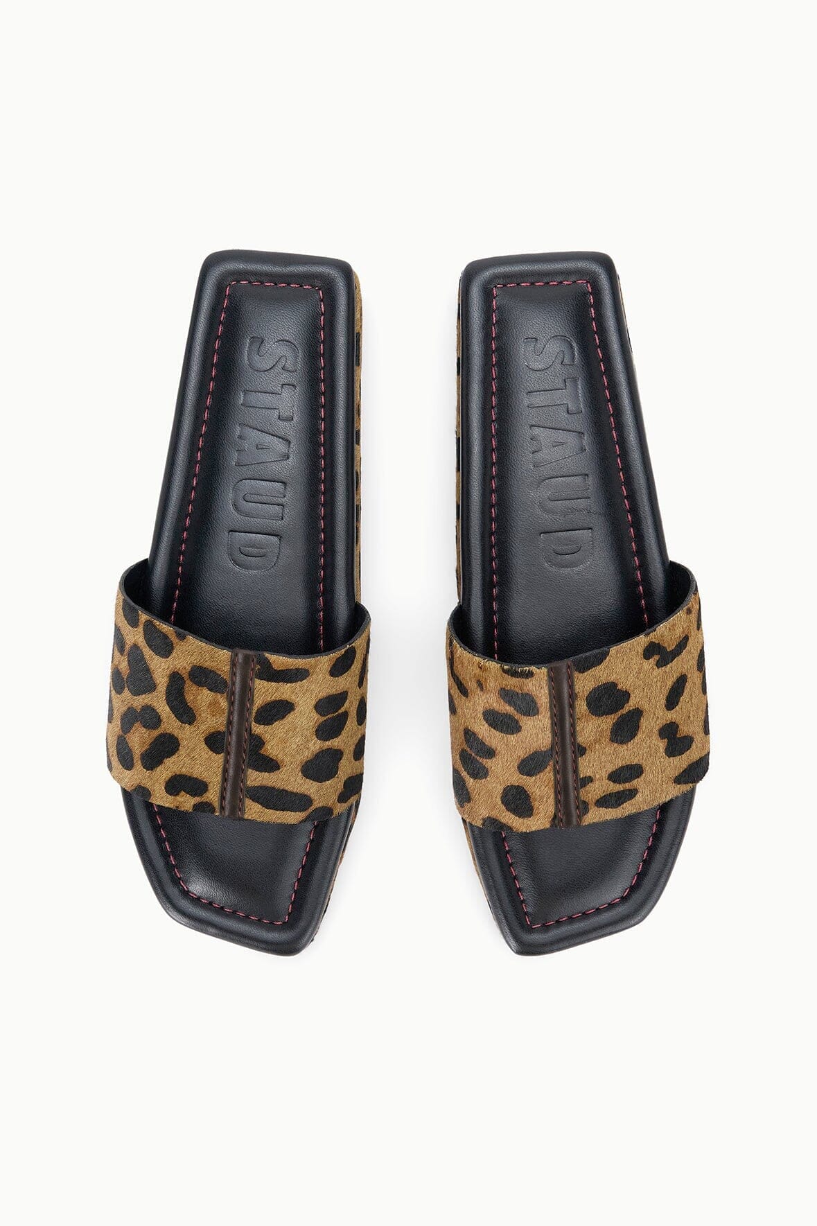 STAUD Shoes Fallon Cheetah Haircalf Platform Sandals - Staud