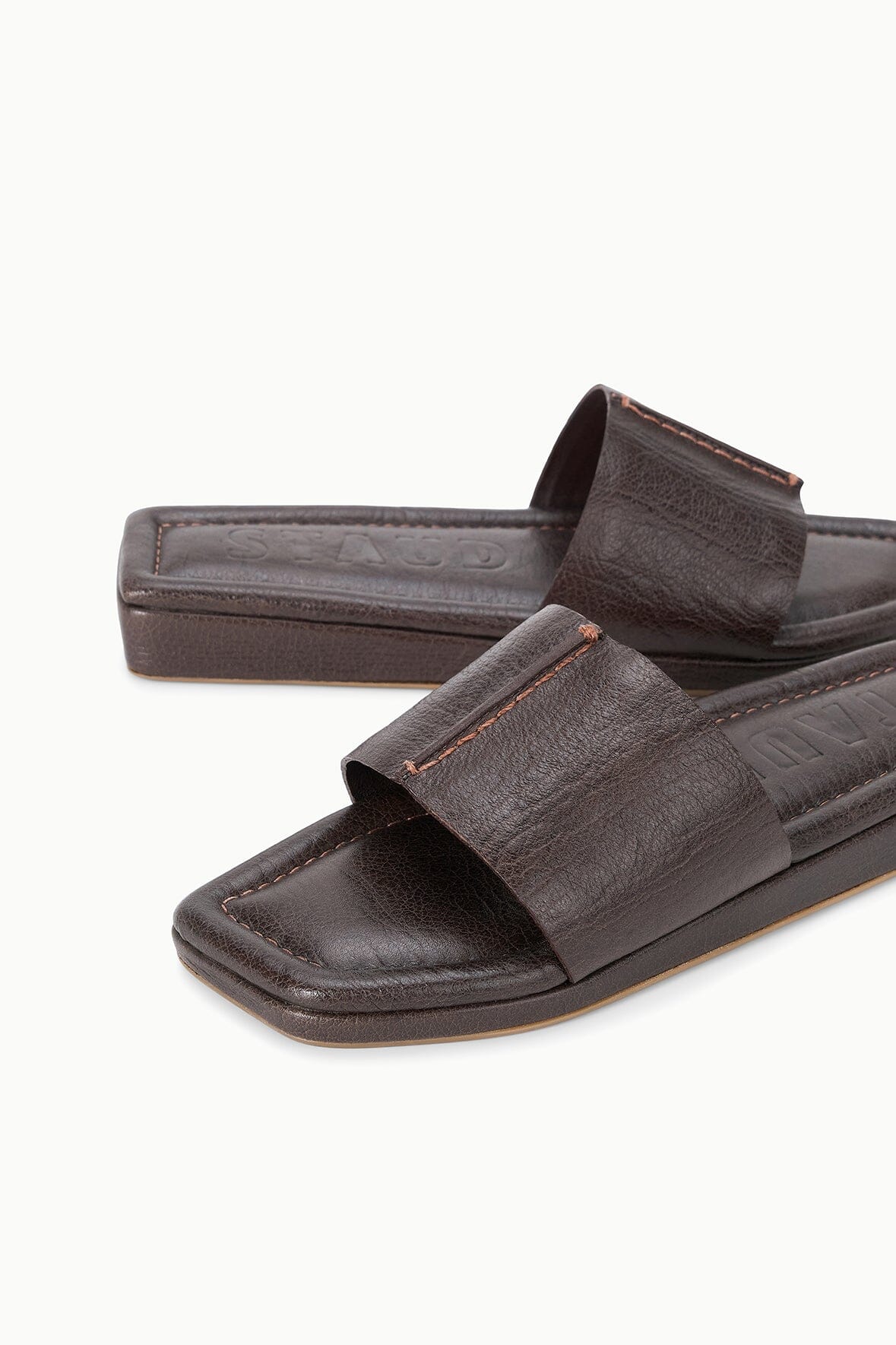STAUD Shoes Fallon Espresso Brown Leather Platform Sandals - Staud