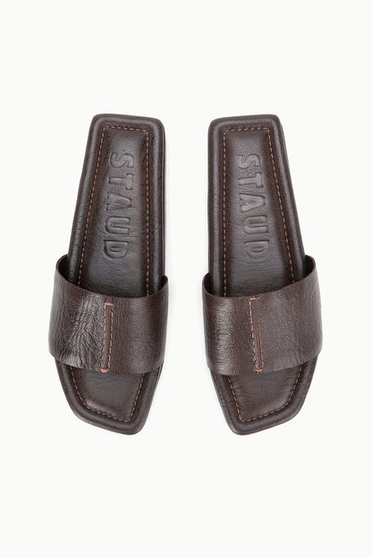 STAUD Shoes Fallon Espresso Brown Leather Platform Sandals - Staud