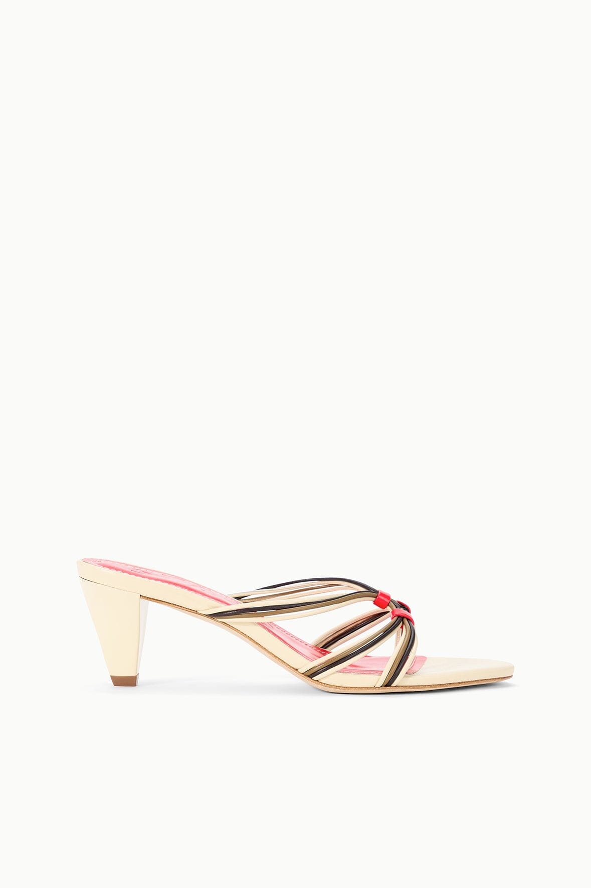 STAUD Shoes Carrie Mule Cream Red Rose
