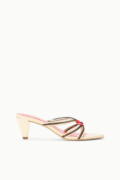 STAUD Shoes Carrie Mule Cream Red Rose