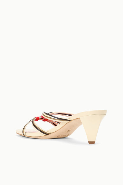 STAUD Shoes Carrie Mule Cream Red Rose