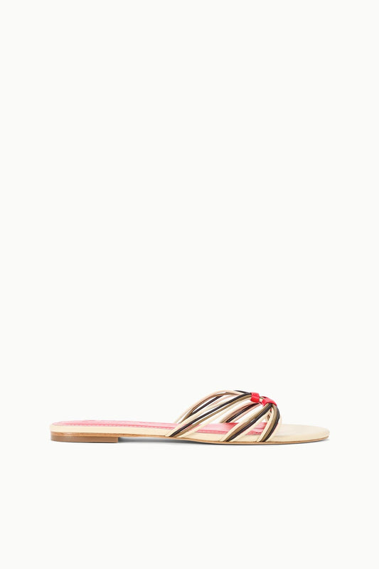 STAUD Shoes Carrie Sandal Cream Red Rose