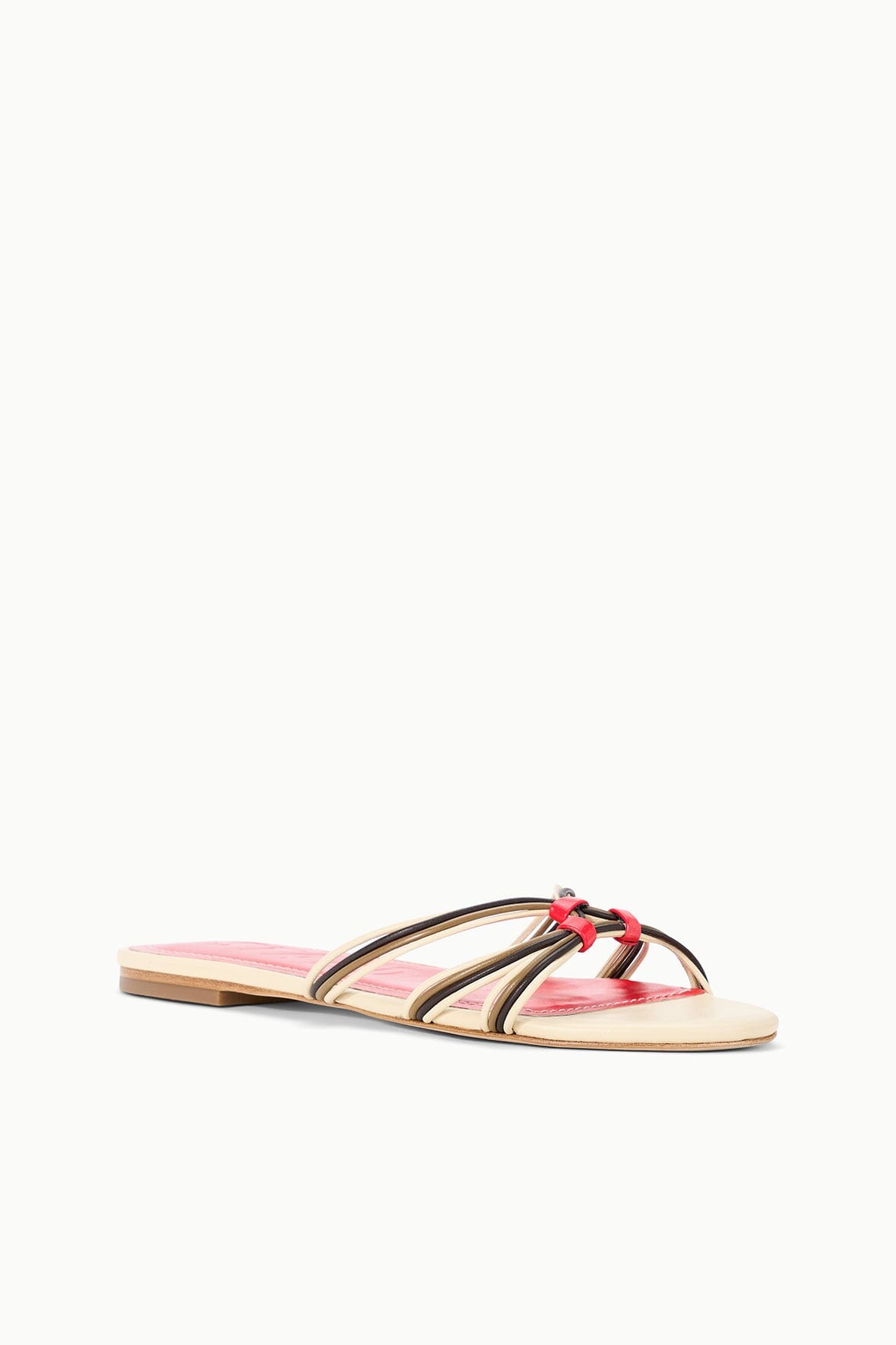 STAUD Shoes Carrie Sandal Cream Red Rose