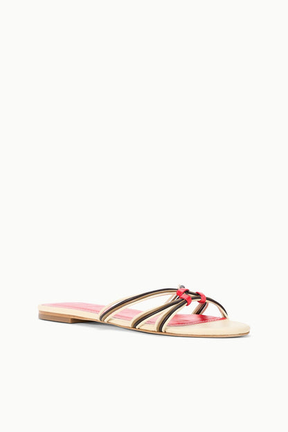STAUD Shoes Carrie Sandal Cream Red Rose