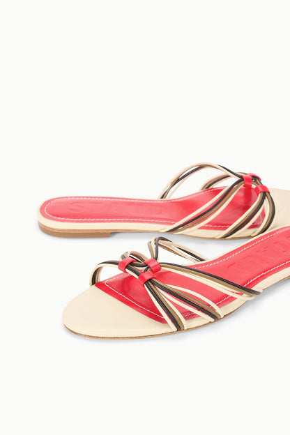 STAUD Shoes Carrie Sandal Cream Red Rose
