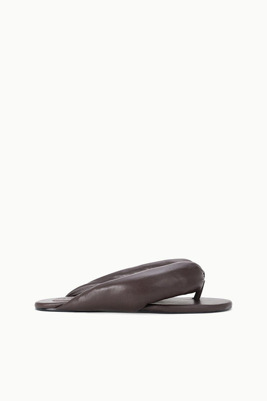 STAUD Shoes Juno Espresso Brown Puffy Leather Sandals - Staud