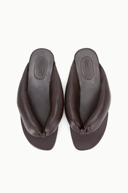 STAUD Shoes Juno Espresso Brown Puffy Leather Sandals - Staud