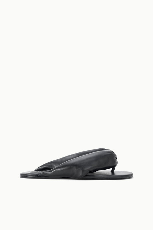 STAUD Shoes Juno Black Puffy Leather Sandals - Staud