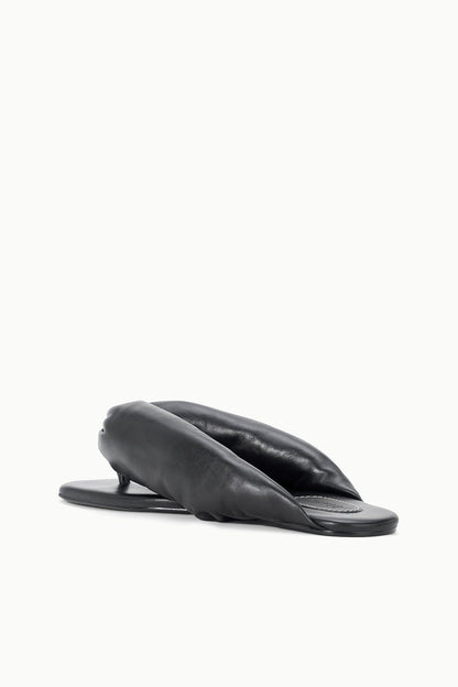 STAUD Shoes Juno Black Puffy Leather Sandals - Staud