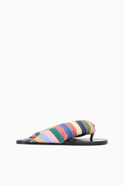STAUD Shoes Juno Multicolor Artist Stripe Puffy Thong Sandal - Staud