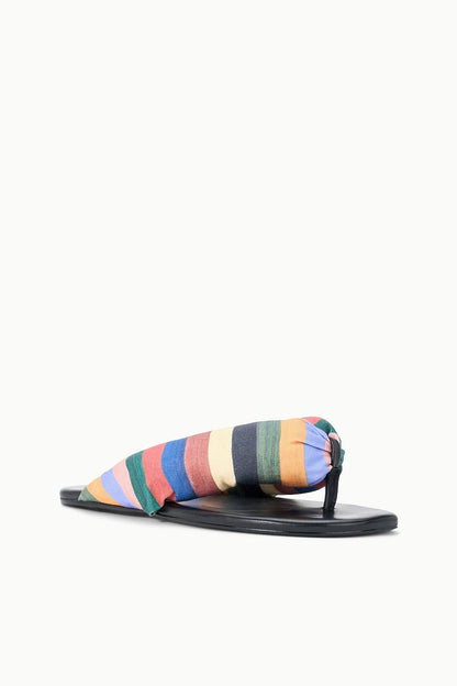 STAUD Shoes Juno Multicolor Artist Stripe Puffy Thong Sandal - Staud
