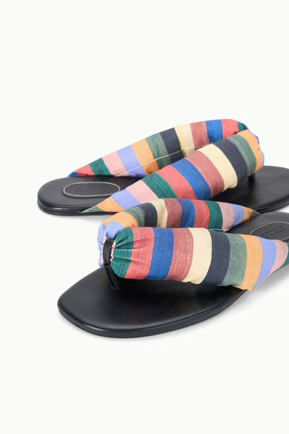 STAUD Shoes Juno Multicolor Artist Stripe Puffy Thong Sandal - Staud