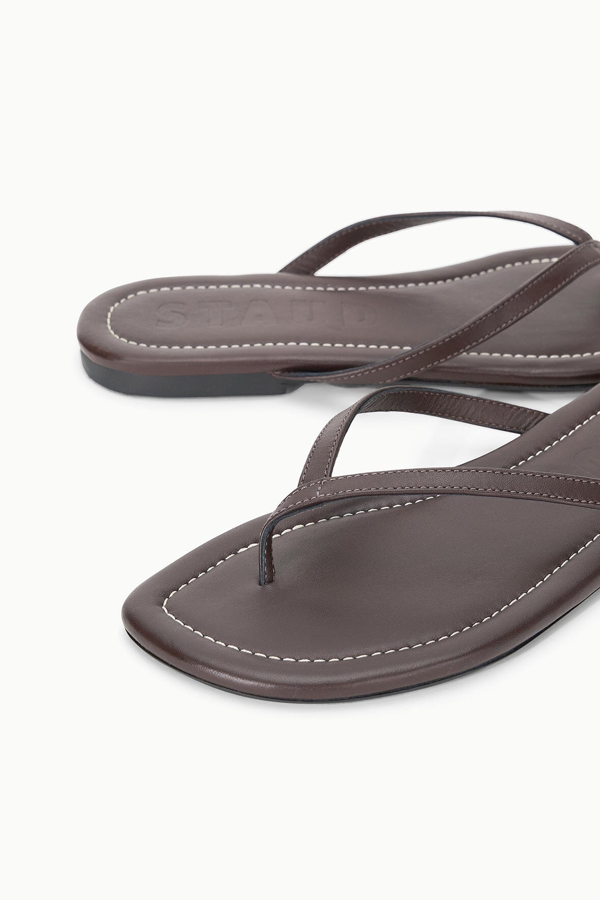 STAUD Shoes Freja Espresso Brown Nappa Leather Sandal