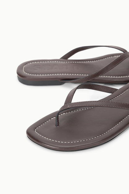 STAUD Shoes Freja Espresso Brown Nappa Leather Sandal