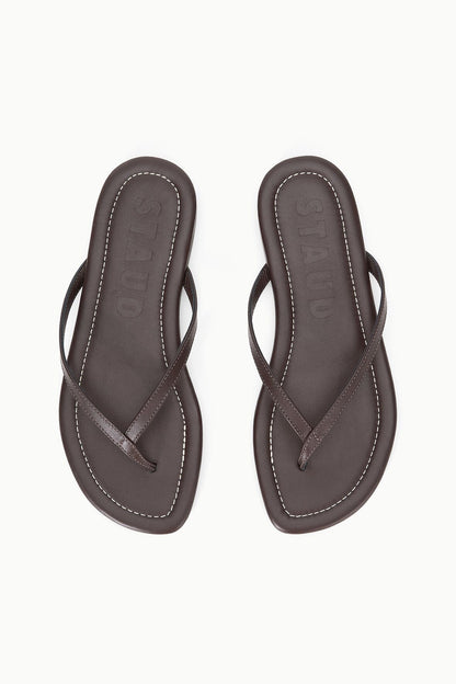 STAUD Shoes Freja Espresso Brown Nappa Leather Sandal