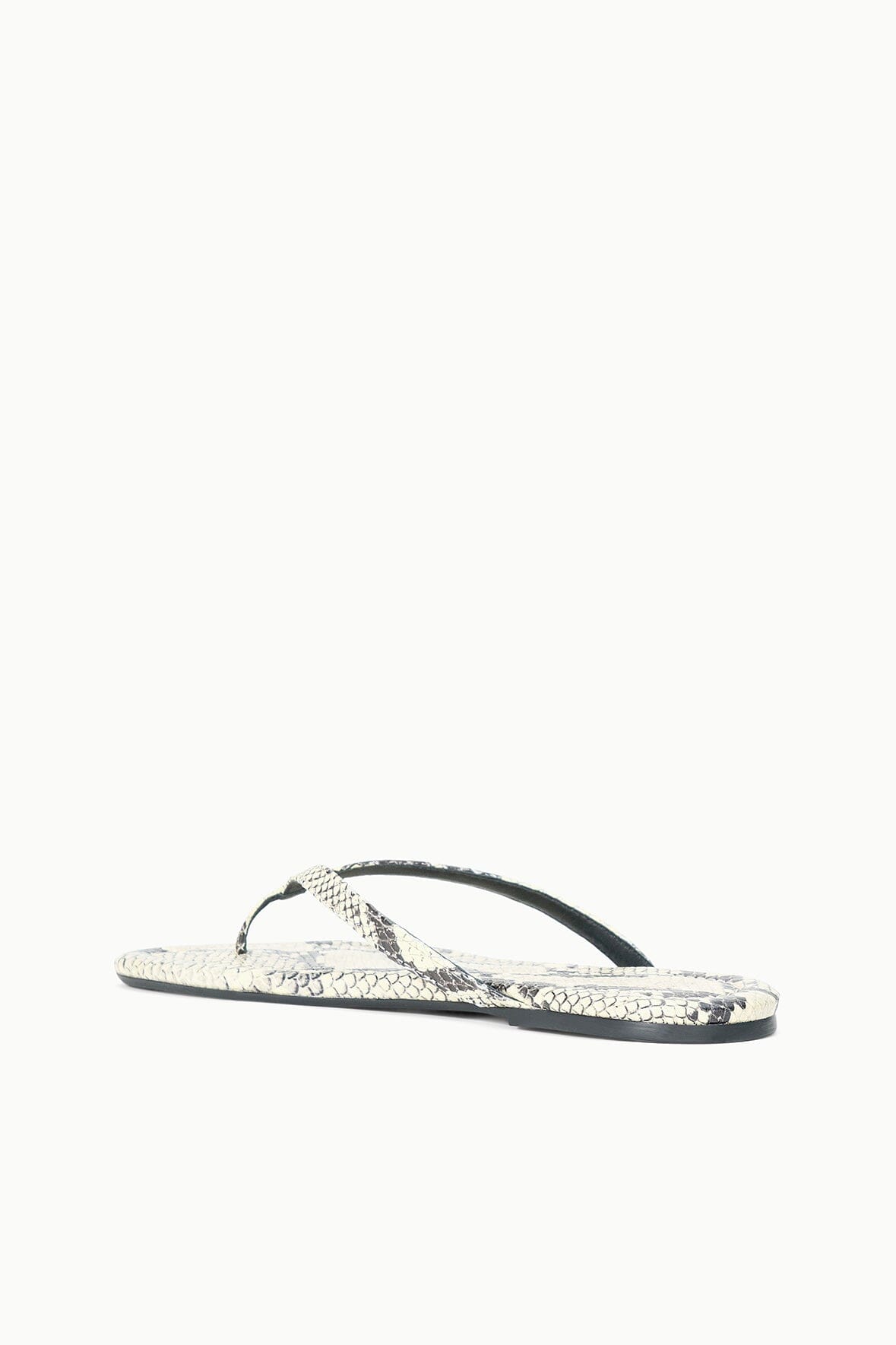 STAUD Shoes Freja Thong Sandals - White Snake Embossed Leather Style