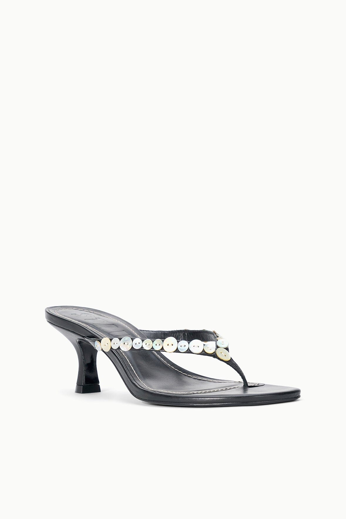 STAUD Shoes Freja Thong Kitten Heel Mother Of Pearl