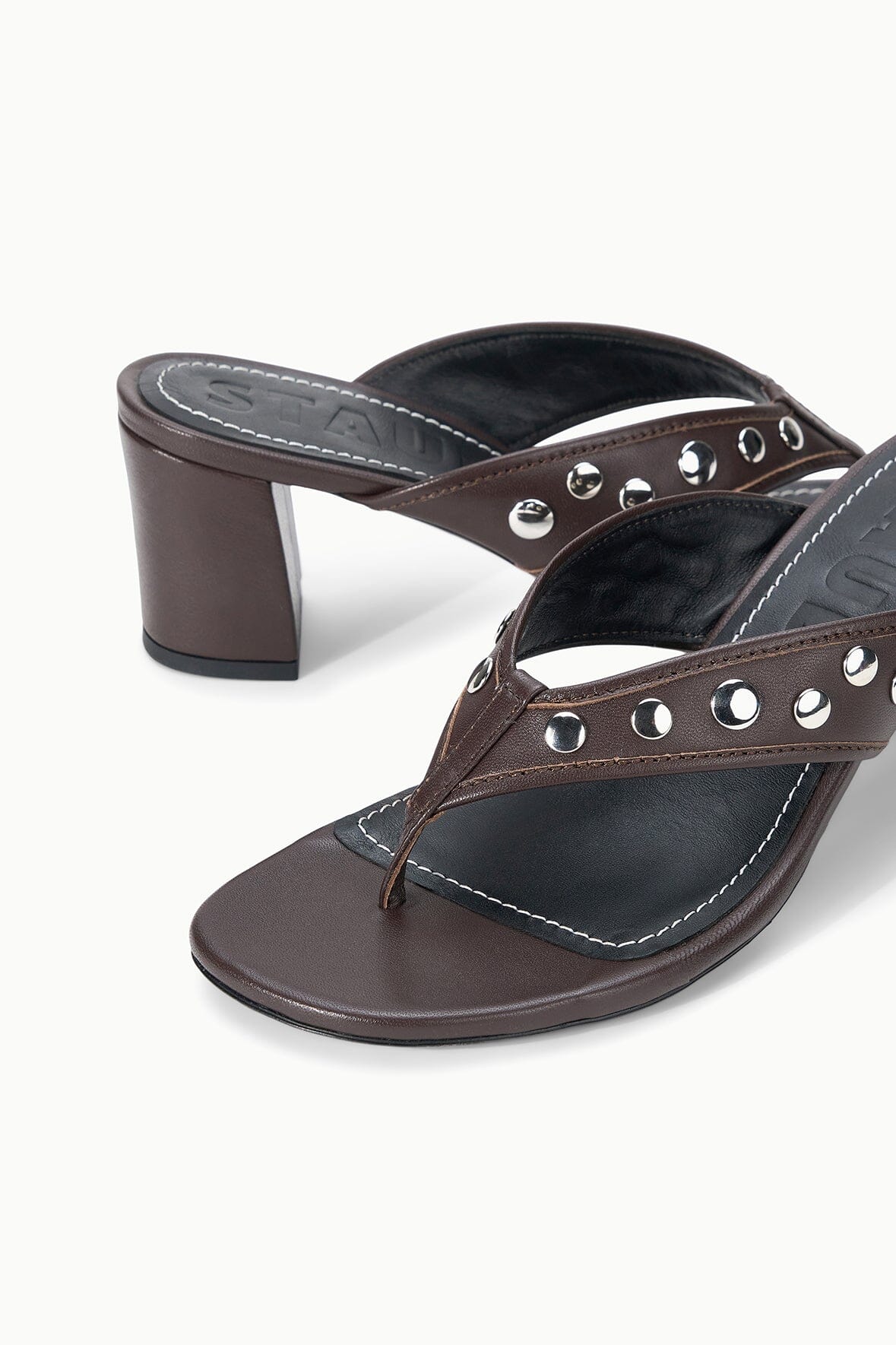 STAUD Shoes Nova Thong Heel Espresso Studs