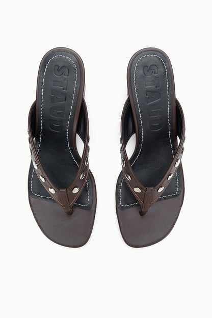 STAUD Shoes Nova Thong Heel Espresso Studs