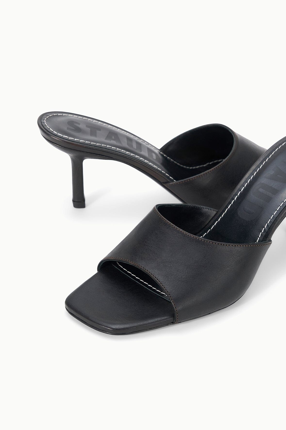 STAUD Shoes Bea Mule Espresso Distressed