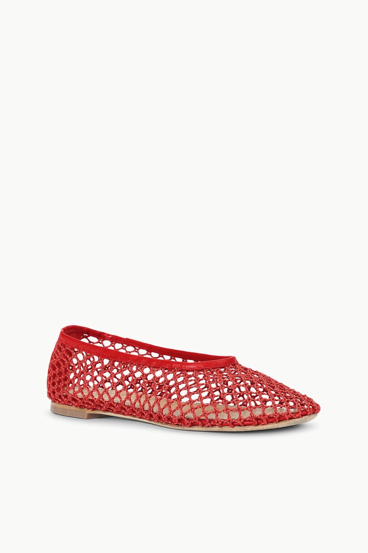 STAUD Shoes Alba Ballet Flat Red Netting