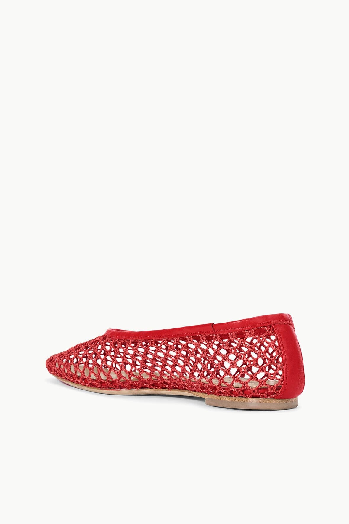 STAUD Shoes Alba Ballet Flat Red Netting