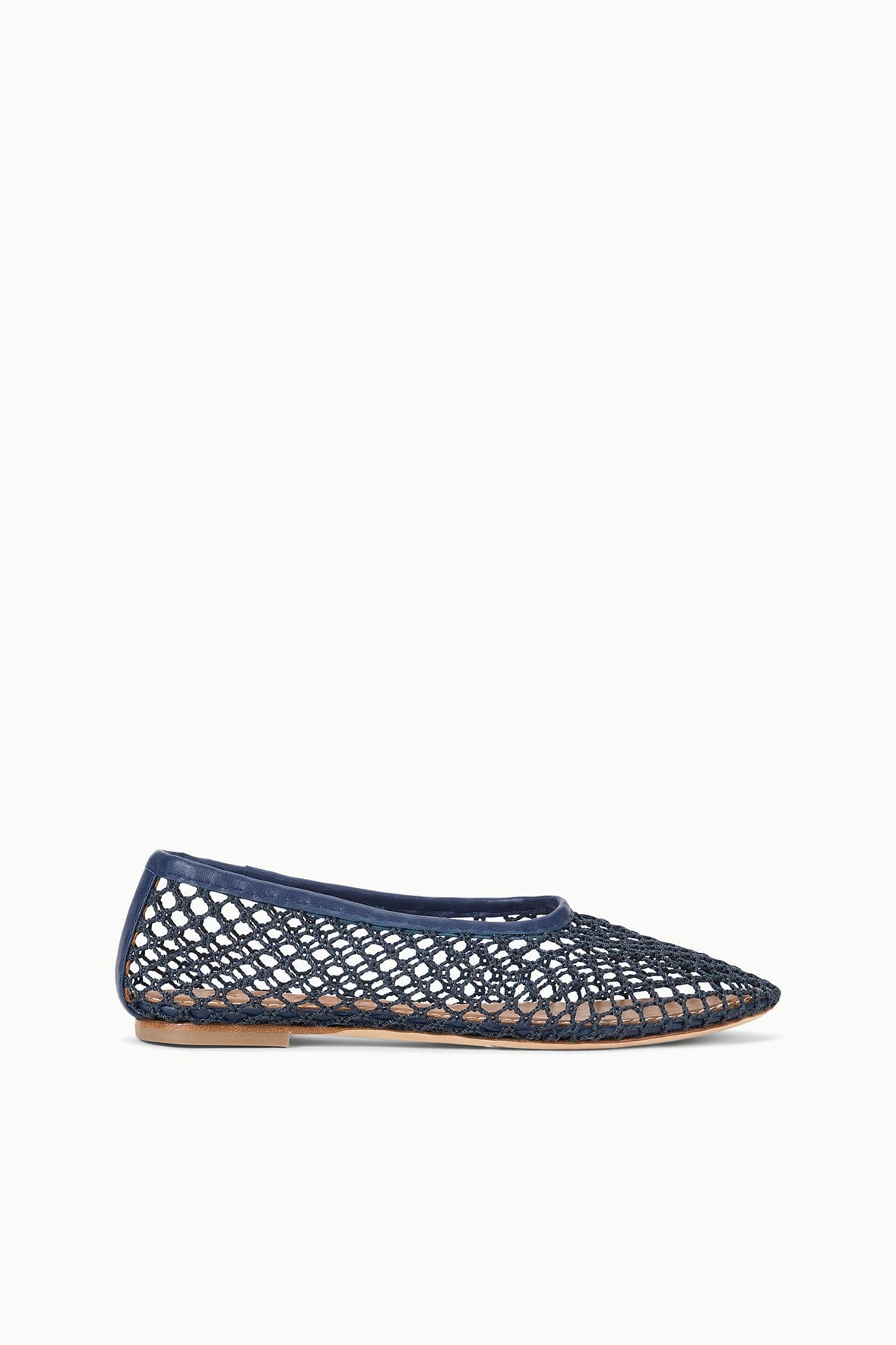 STAUD Shoes Alba Ballet Flat Navy Netting