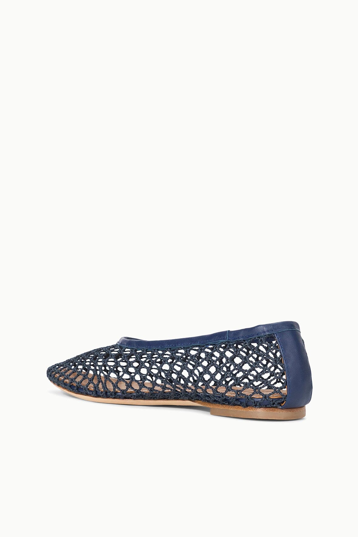 STAUD Shoes Alba Ballet Flat Navy Netting