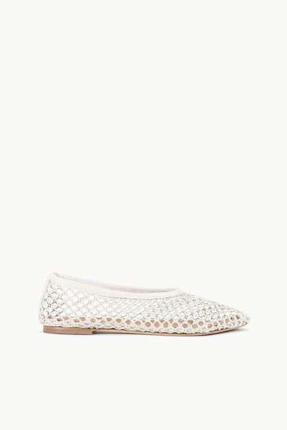 STAUD Shoes Alba Ballet Flat Paper Netting