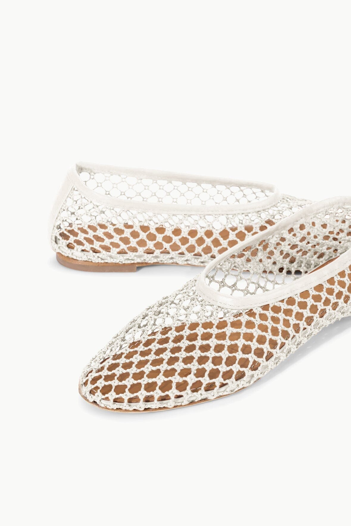 STAUD Shoes Alba Ballet Flat Paper Netting