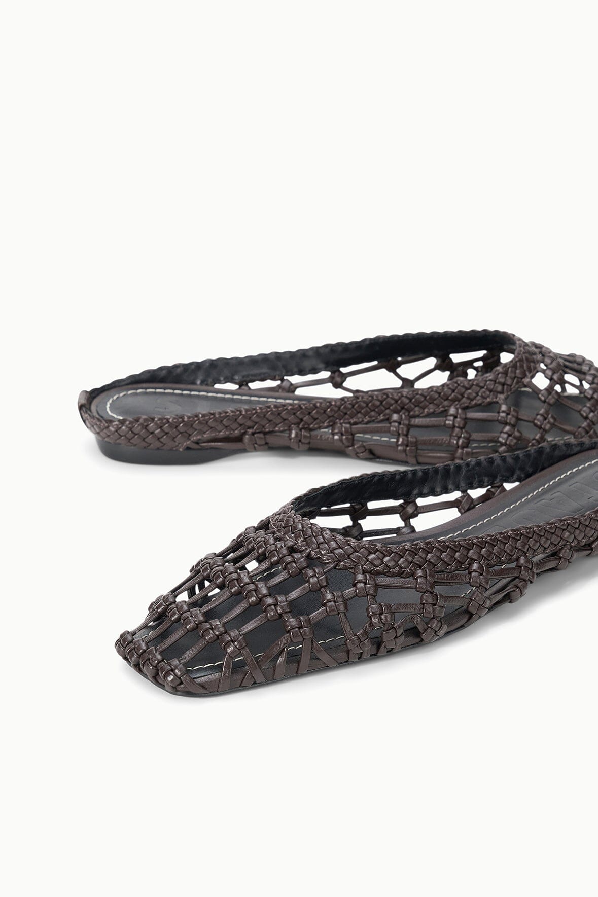 STAUD Shoes Otto Hand-Knotted Flat Mule Espresso