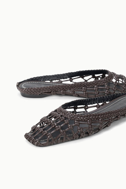 STAUD Shoes Otto Hand-Knotted Flat Mule Espresso