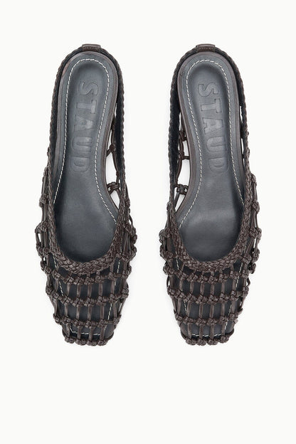 STAUD Shoes Otto Hand-Knotted Flat Mule Espresso