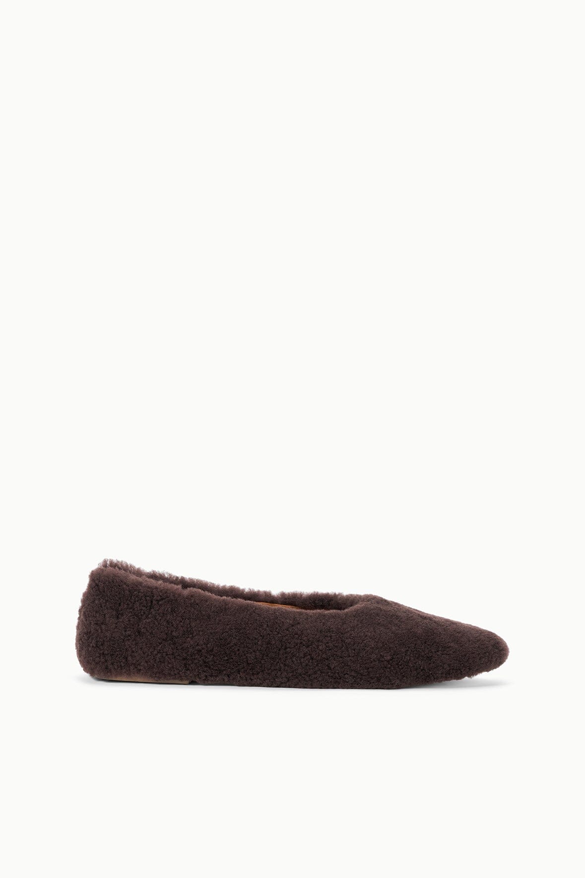 STAUD Shoes Alba Ballet Flat Espresso Shearling