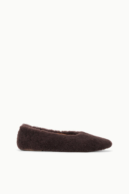 STAUD Shoes Alba Ballet Flat Espresso Shearling