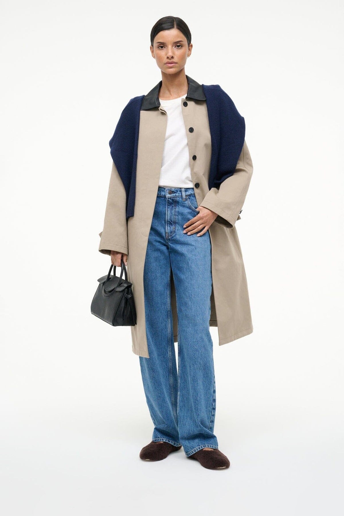 STAUD Shoes Alba Ballet Flat Espresso Shearling