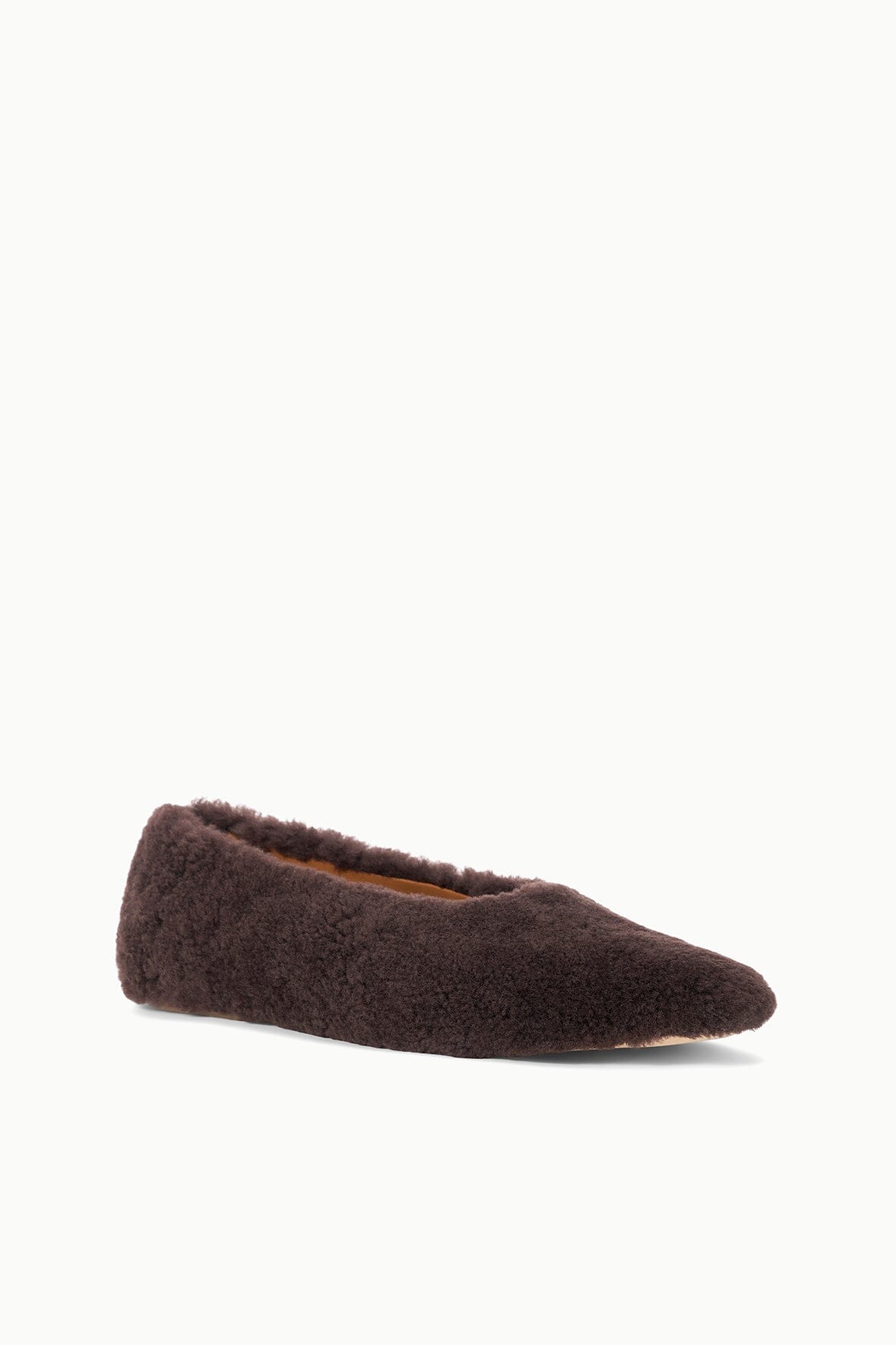 STAUD Shoes Alba Ballet Flat Espresso Shearling
