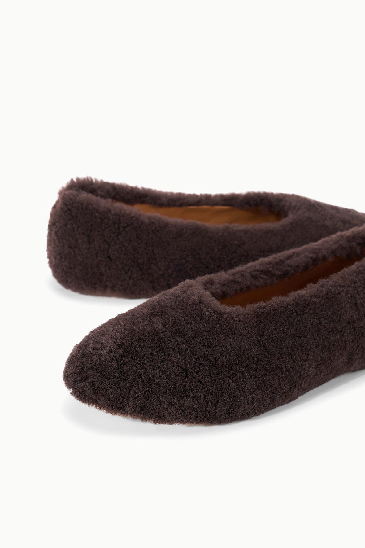 STAUD Shoes Alba Ballet Flat Espresso Shearling