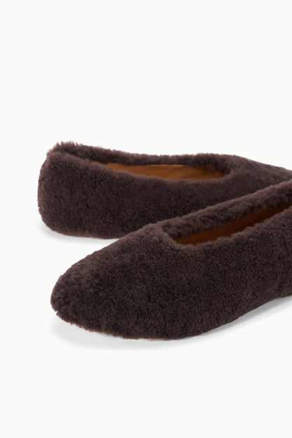 STAUD Shoes Alba Ballet Flat Espresso Shearling