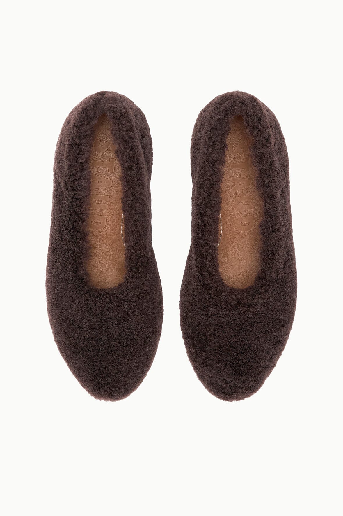 STAUD Shoes Alba Ballet Flat Espresso Shearling