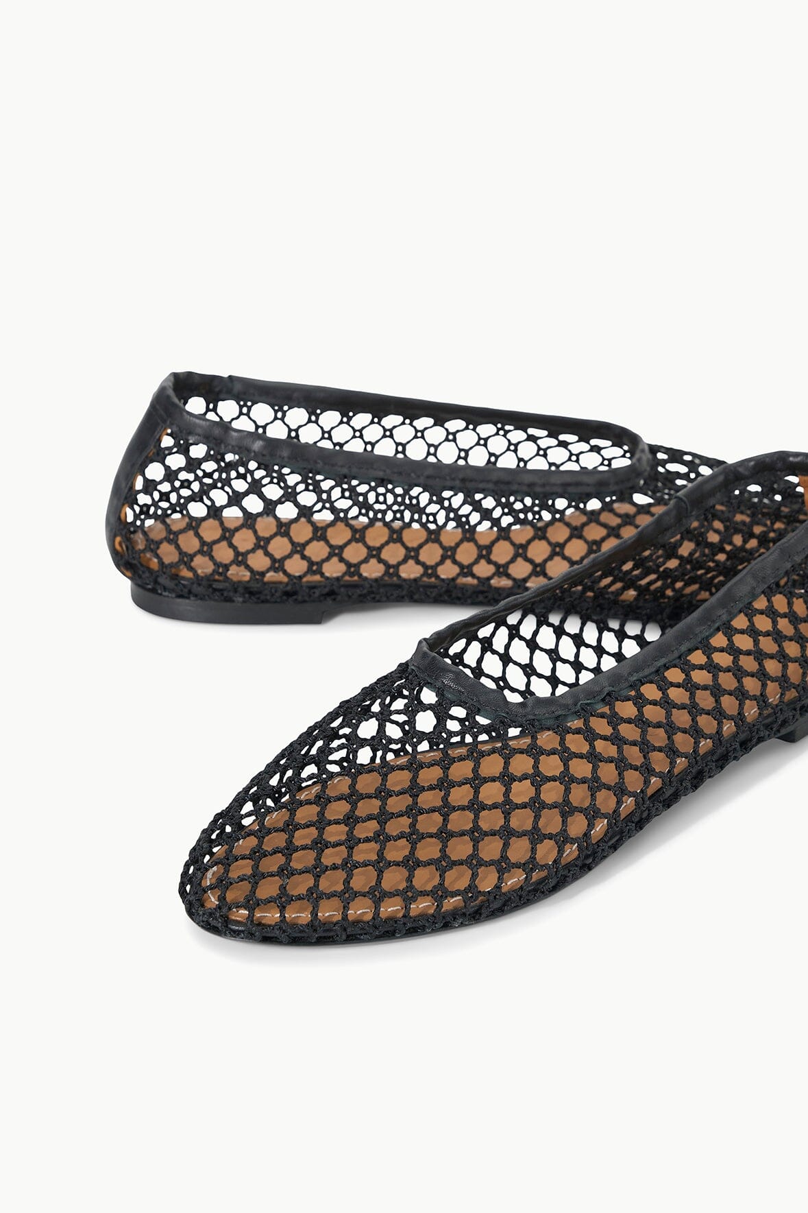 STAUD Shoes Alba Ballet Black Netting
